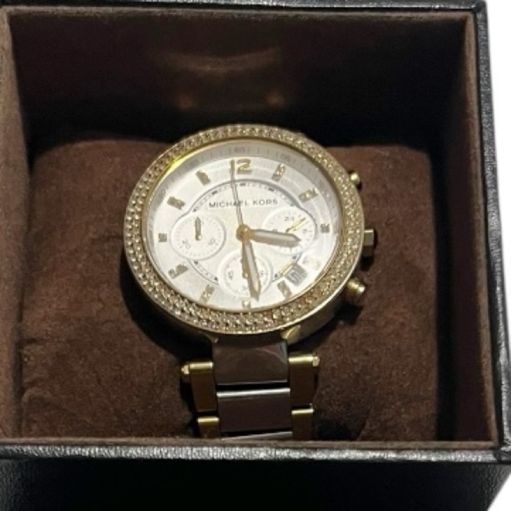 New Battery|Functional Michael Kors Gold and Silver Dress Watch